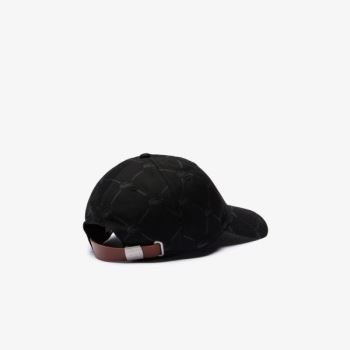 Lacoste LIVE Monogram Printed Cotton Cap Dámské - Čepice Černé | CZ-FURHWj